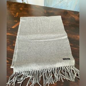 Fraas Cashmink gray scarf made in Germany soft fringed